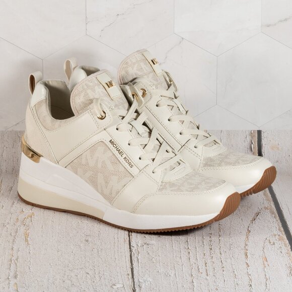Woman's Sneakers Michael Michael Kors Raina Trainer Sneaker Color natural sz 8M - Picture 1 of 16